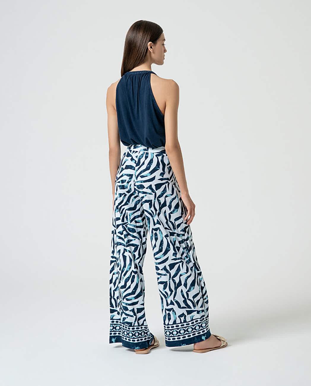 Pantalon amplio azul Surkana