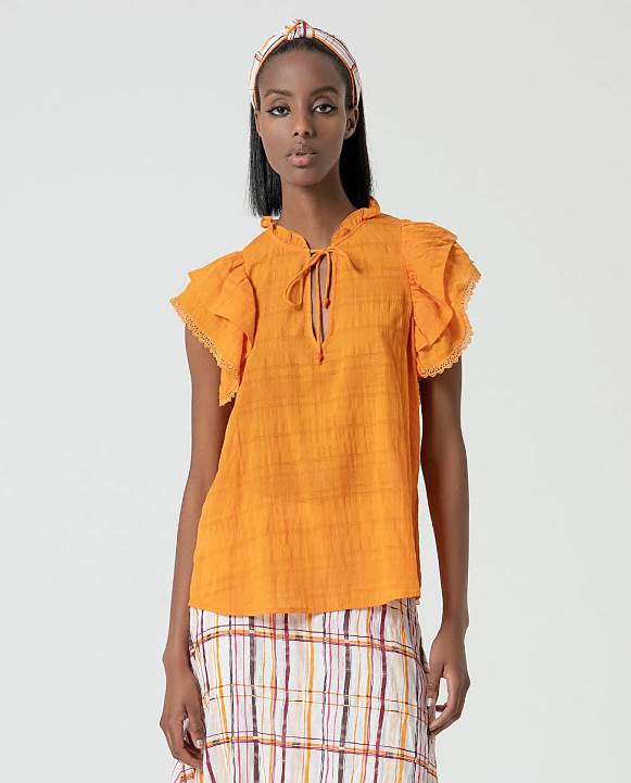 Blusa con volantes Surkana