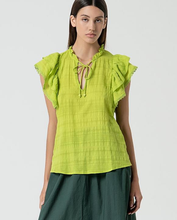 Blusa con volantes Surkana